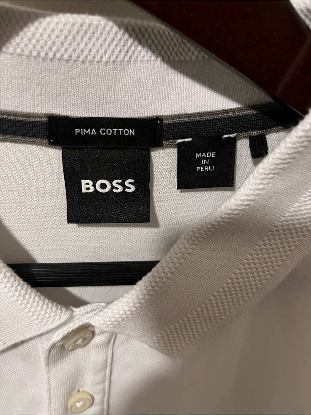 BOSS White Contrast-Trim Polo Shirt - Picture 3 of 8